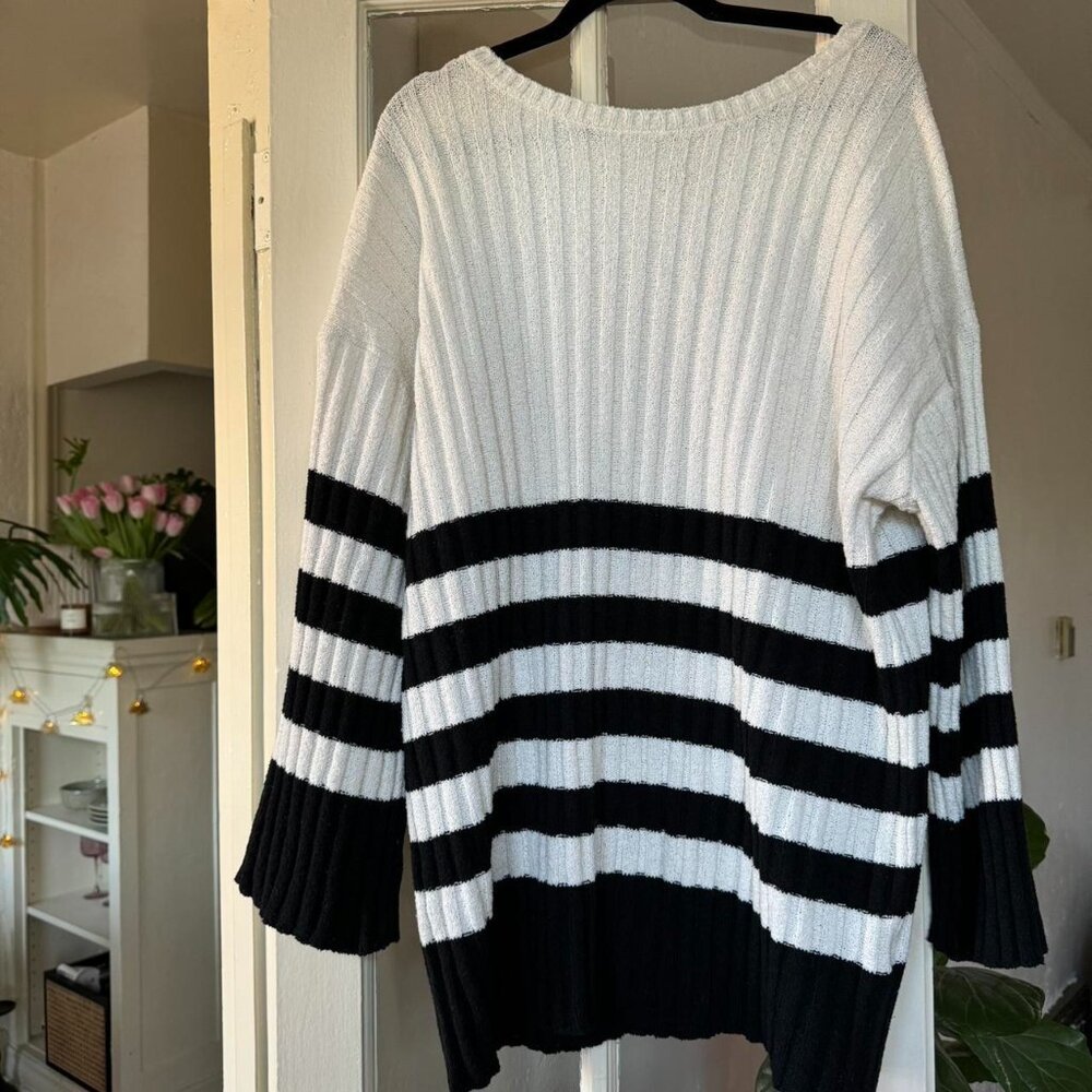 Striped Sweater - Black and White